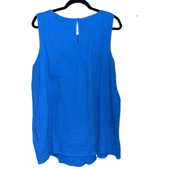 Ashley Stewart Blue Sleeveless Tank Top, Needs Seam Repair, Size 18/20 NWT - Picture 5 of 5